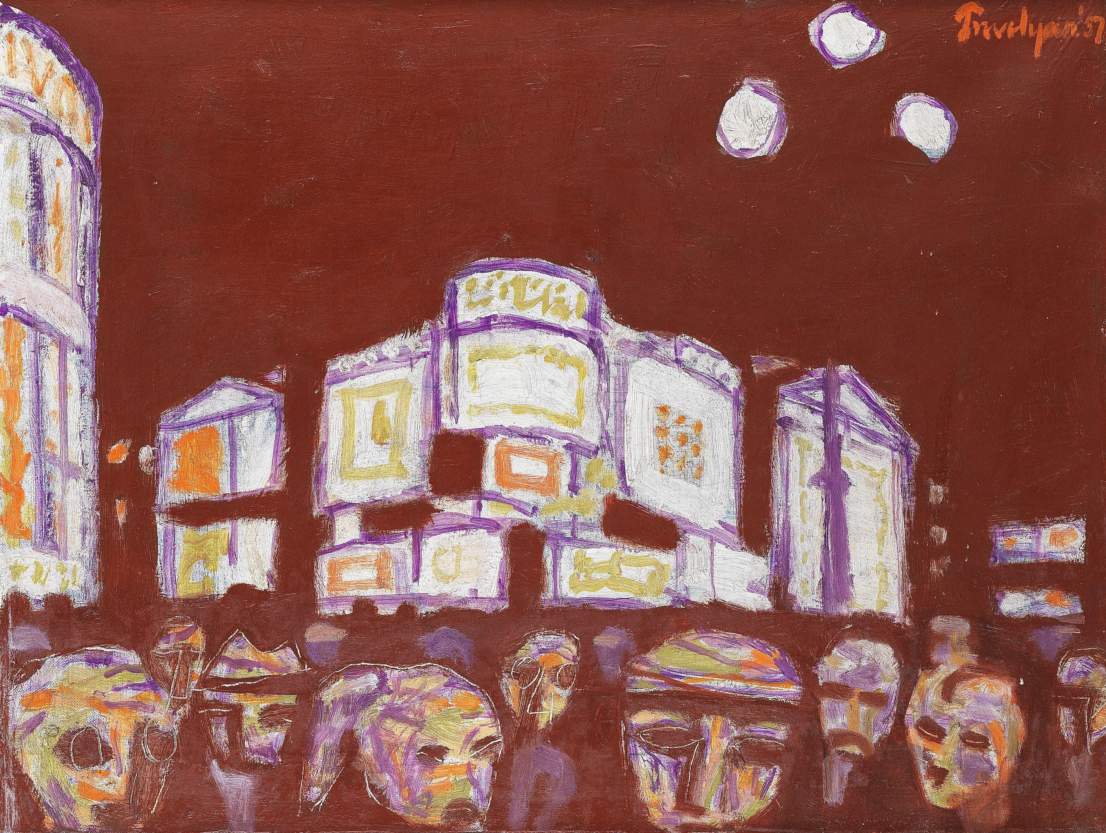 Julian Trevelyan R.A. - Piccadilly Circus at Night