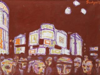 Julian Trevelyan R.A. - Piccadilly Circus at Night