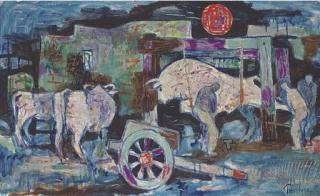 Julian Trevelyan, R.A. - Shoeing Oxen I