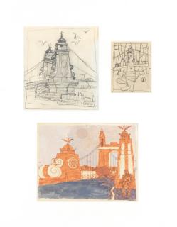 Julian Trevelyan R.A. - Three Studies of Hammersmith Bridge