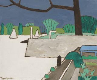 Julian Trevelyan, R.A. - Trees by River, Durham Wharf