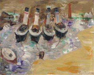 Julian Trevelyan, R.A. - Tug Boats