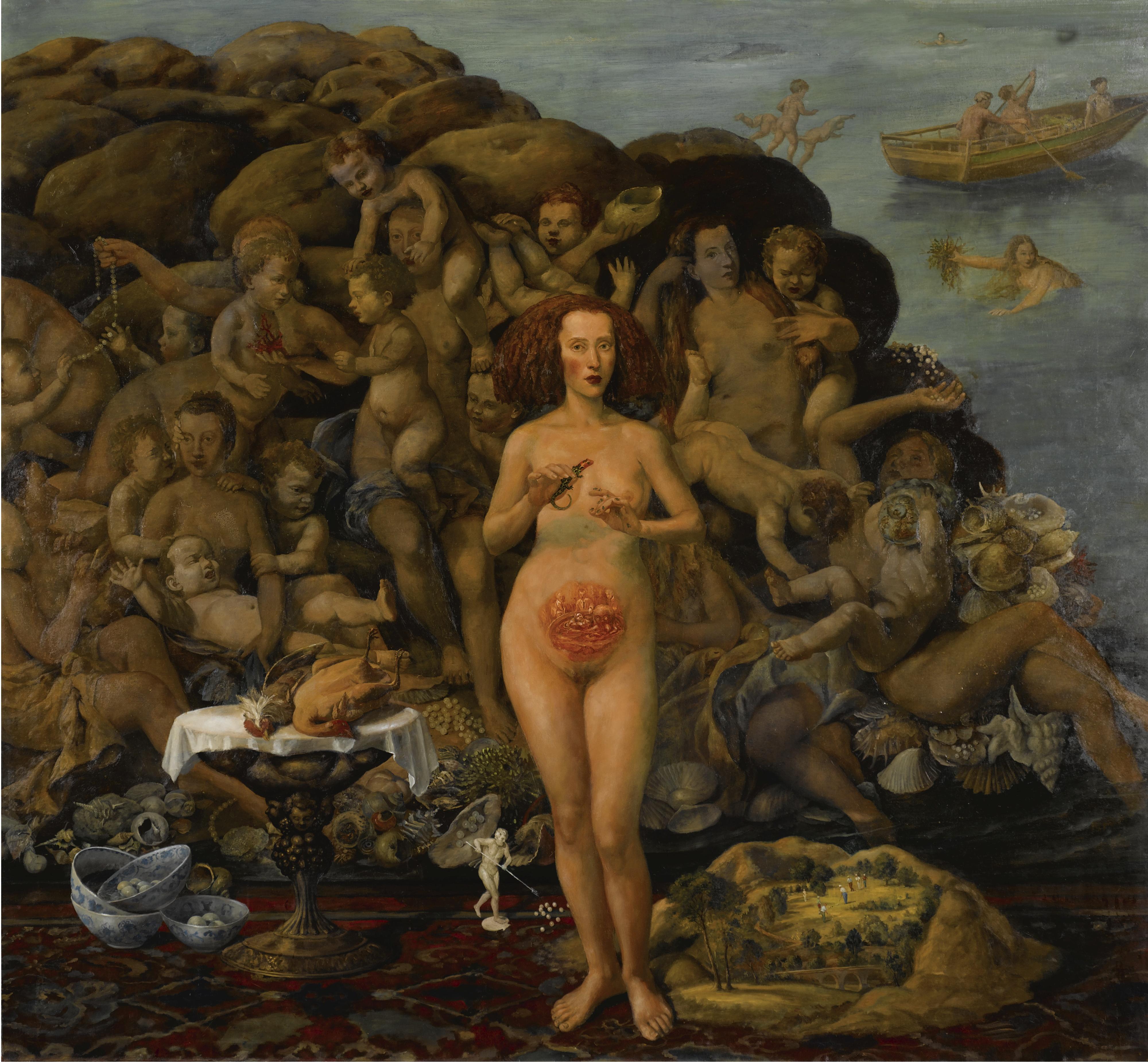 Julie Heffernan - Self-Portrait As Infanta Feeding Flies