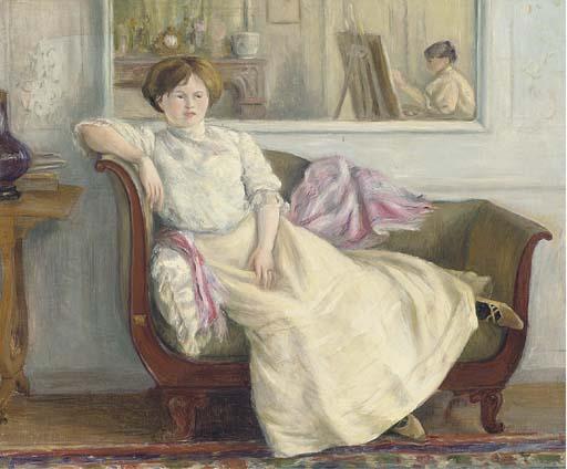 Julie Manet - Jeanne Baudot in the salon, Rue de Villejust, Paris