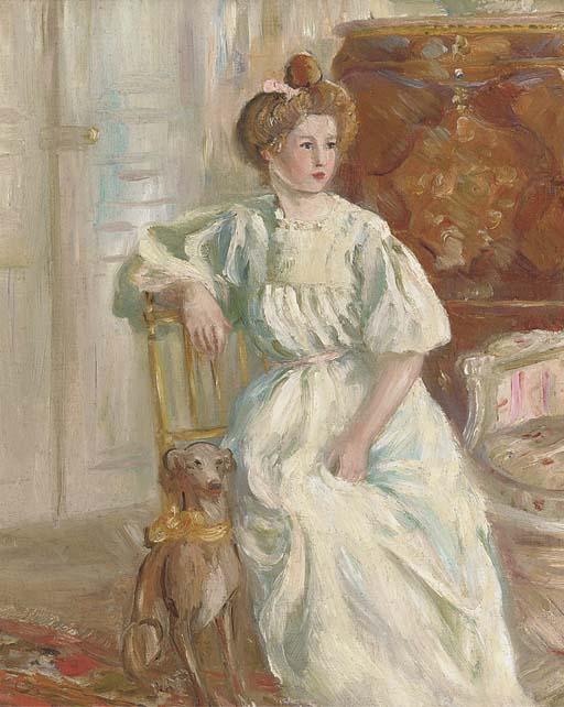 Julie Manet - Self-portrait with Laërte the dog