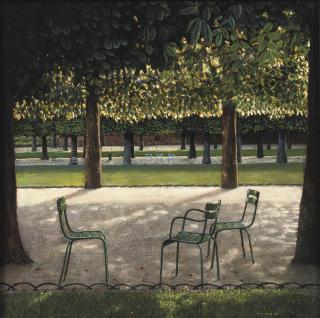 Julien Landa - Chestnutpark with green chairs
