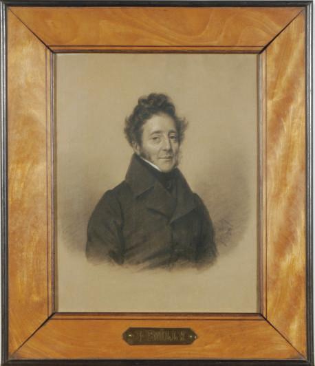 Julien Leopold Boilly - Portrait of a gentleman, half-length, in a black overcoat