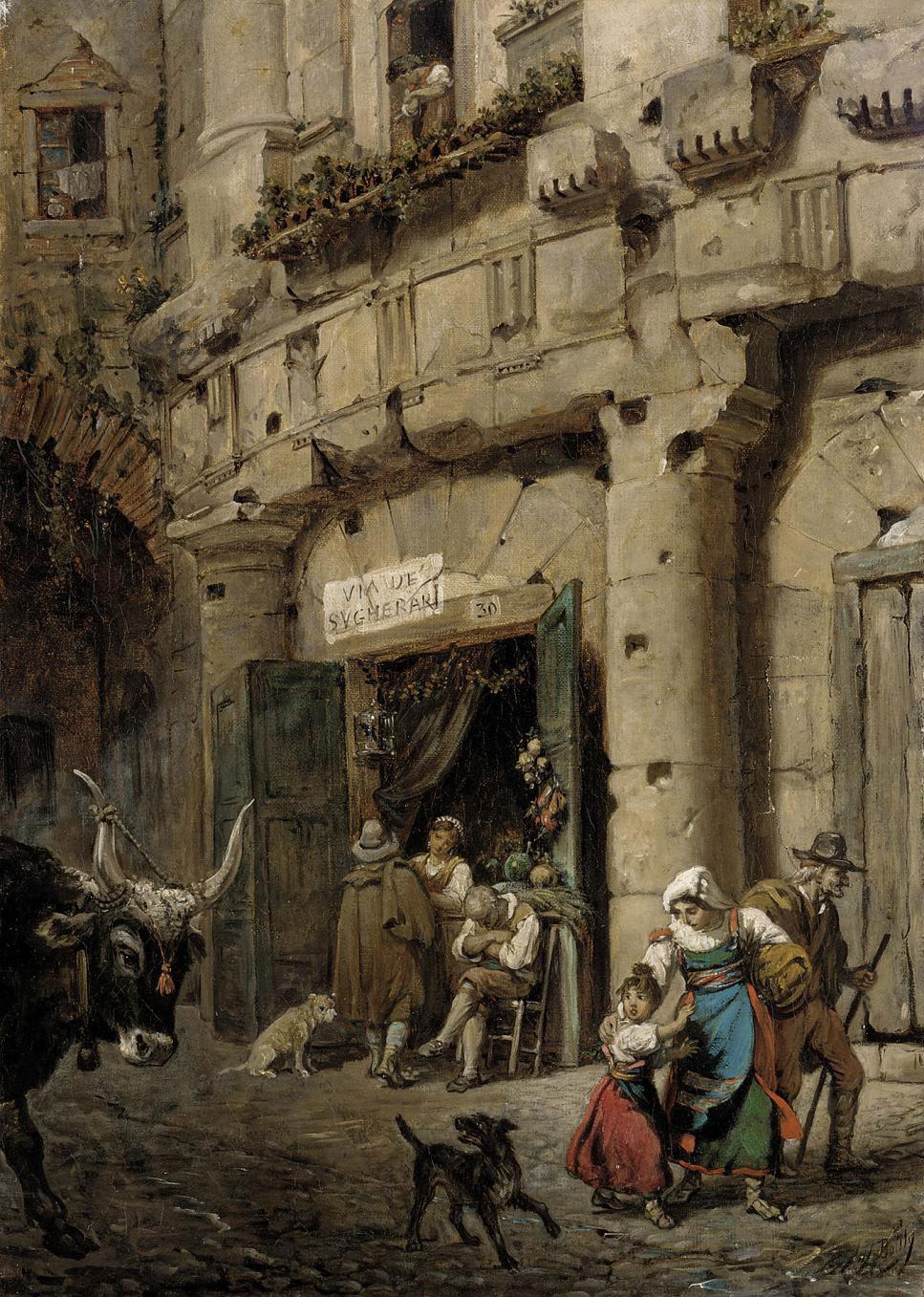 Julien Leopold Boilly - Selling vegetables on the Via de Sugherari, Rome