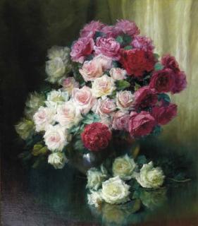 Julien Stappers - Still life with roses in a vase