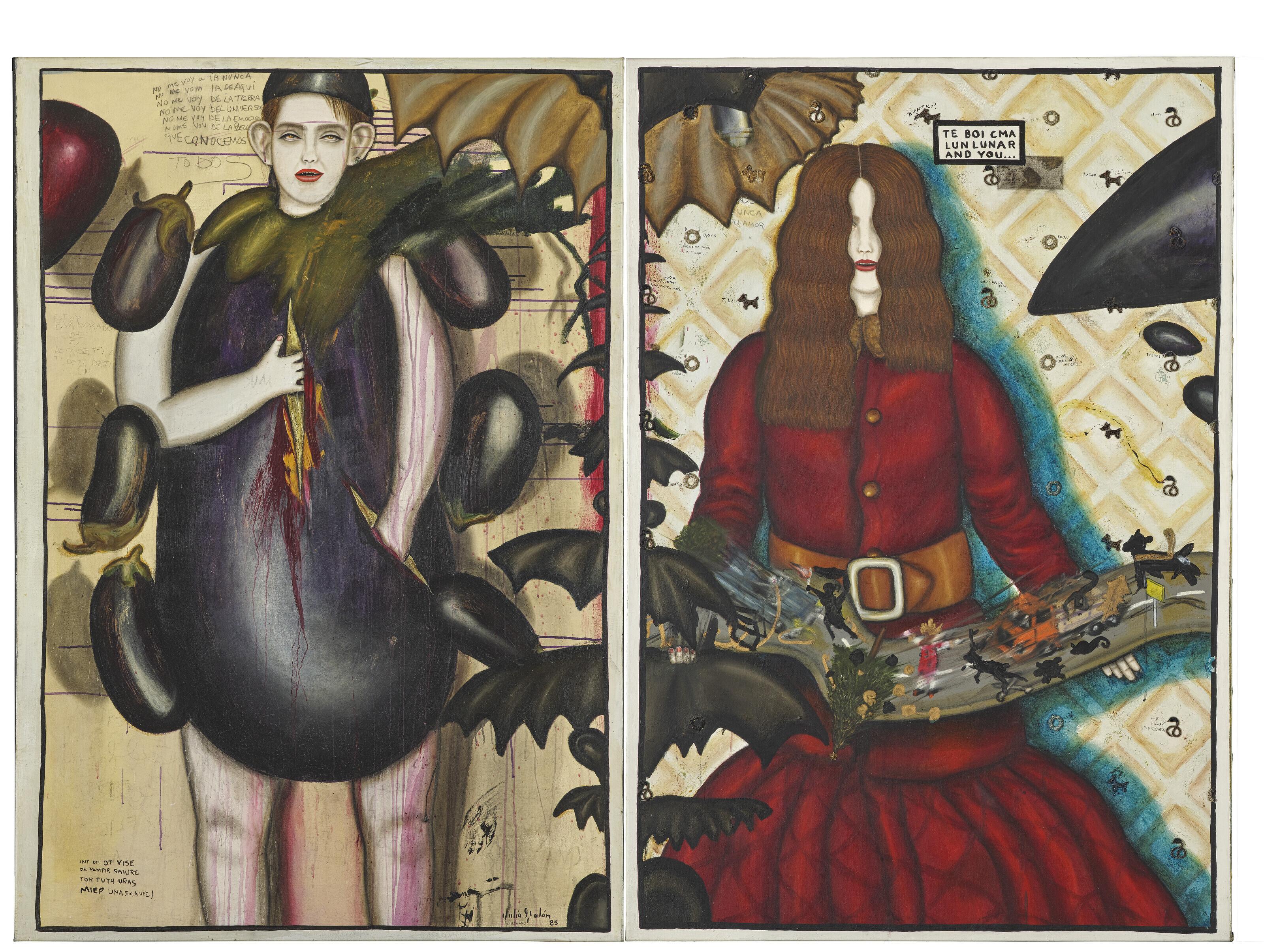 Julio Galán - El Hermano (The Eggplant Boy and the Santa Claus Girl)