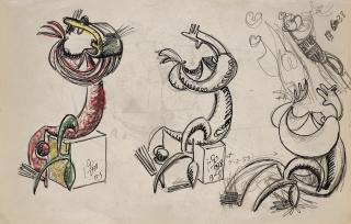 Julio González - Études pour une femme assise (recto and verso)