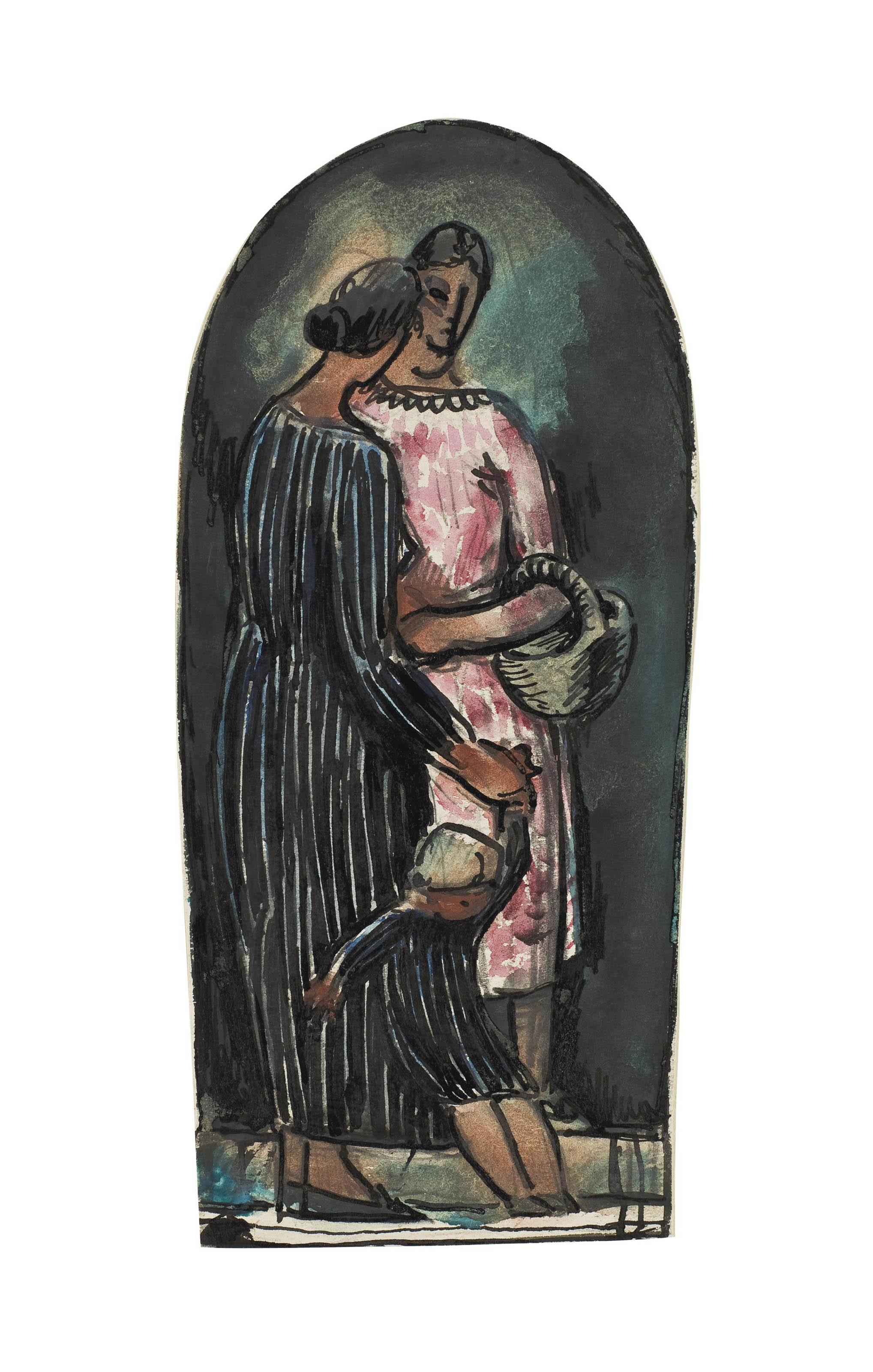 Julio Gonzalez - Maternité noire et rose