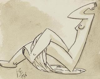 Julio Gonzalez - Nu assis de profil no. 1