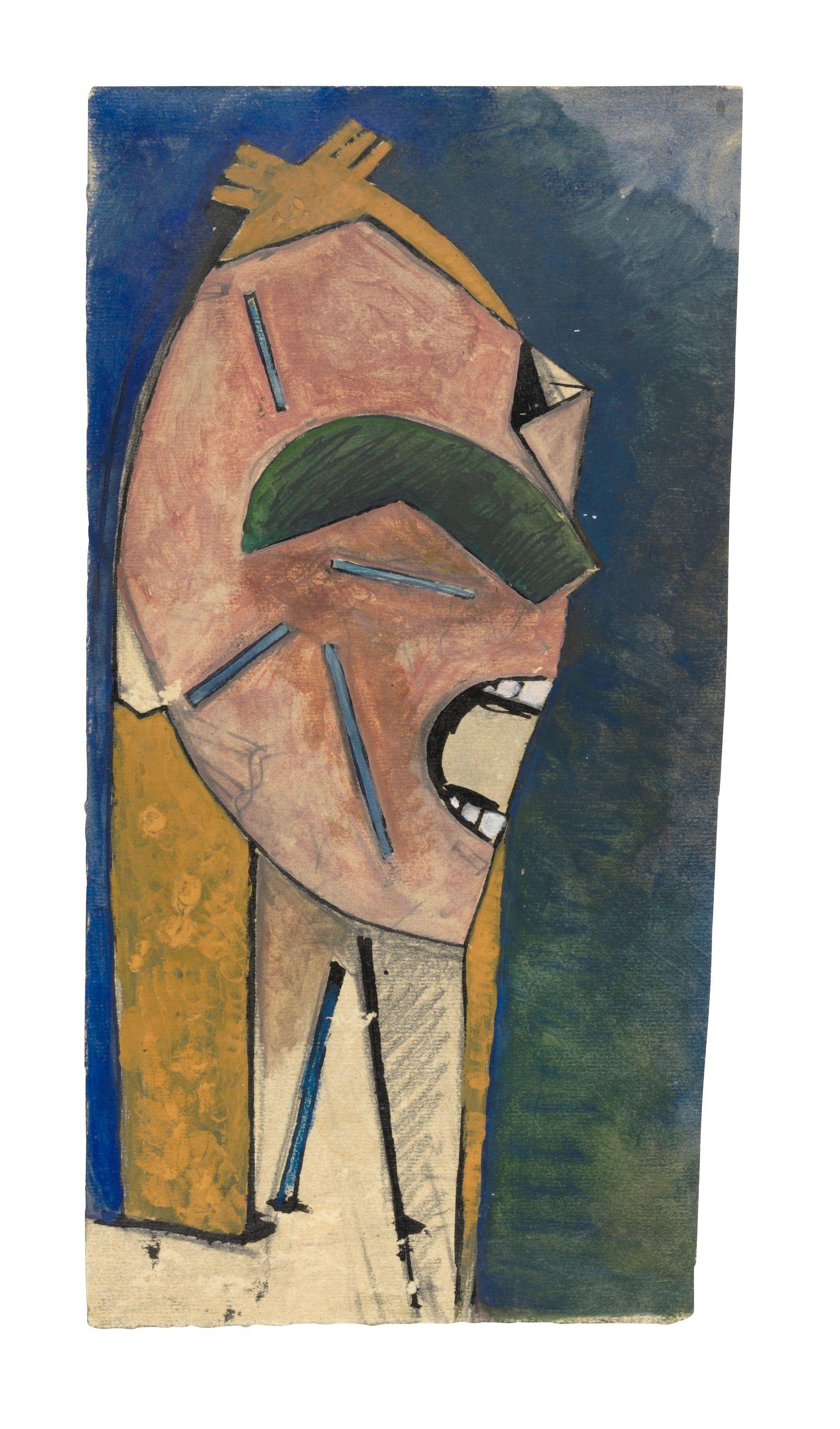 Julio González - Visage criant (recto); Étude des animaux (verso)