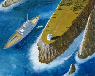 Julio Larraz - A Visit From Catherine De\' Medici