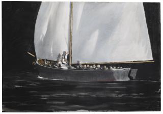 Julio Larraz - Study For \'Night Fishing\' 