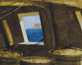 Julio Larraz - Study for \'Tropa de asalto\'