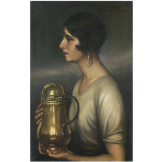 Julio Romero de Torres - Joven De Perfil (Young Woman In Profile)