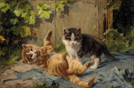 Julius Adam II - Kittens at play