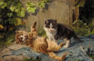Julius Adam II - Kittens at play