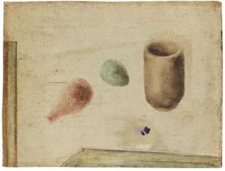 Julius Bissier - Cista (Körbchen) mit Ei 5. Fassung