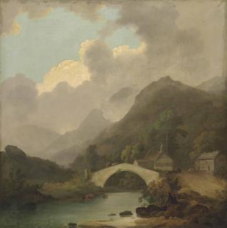 Julius Caesar Ibbetson - A view of Pelter Bridge, Rydal, Cumbria