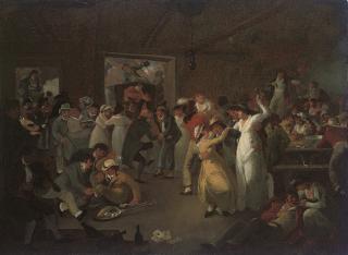 Julius Caesar Ibbetson - Sailors Carousing In The Long Room At Portsmouth