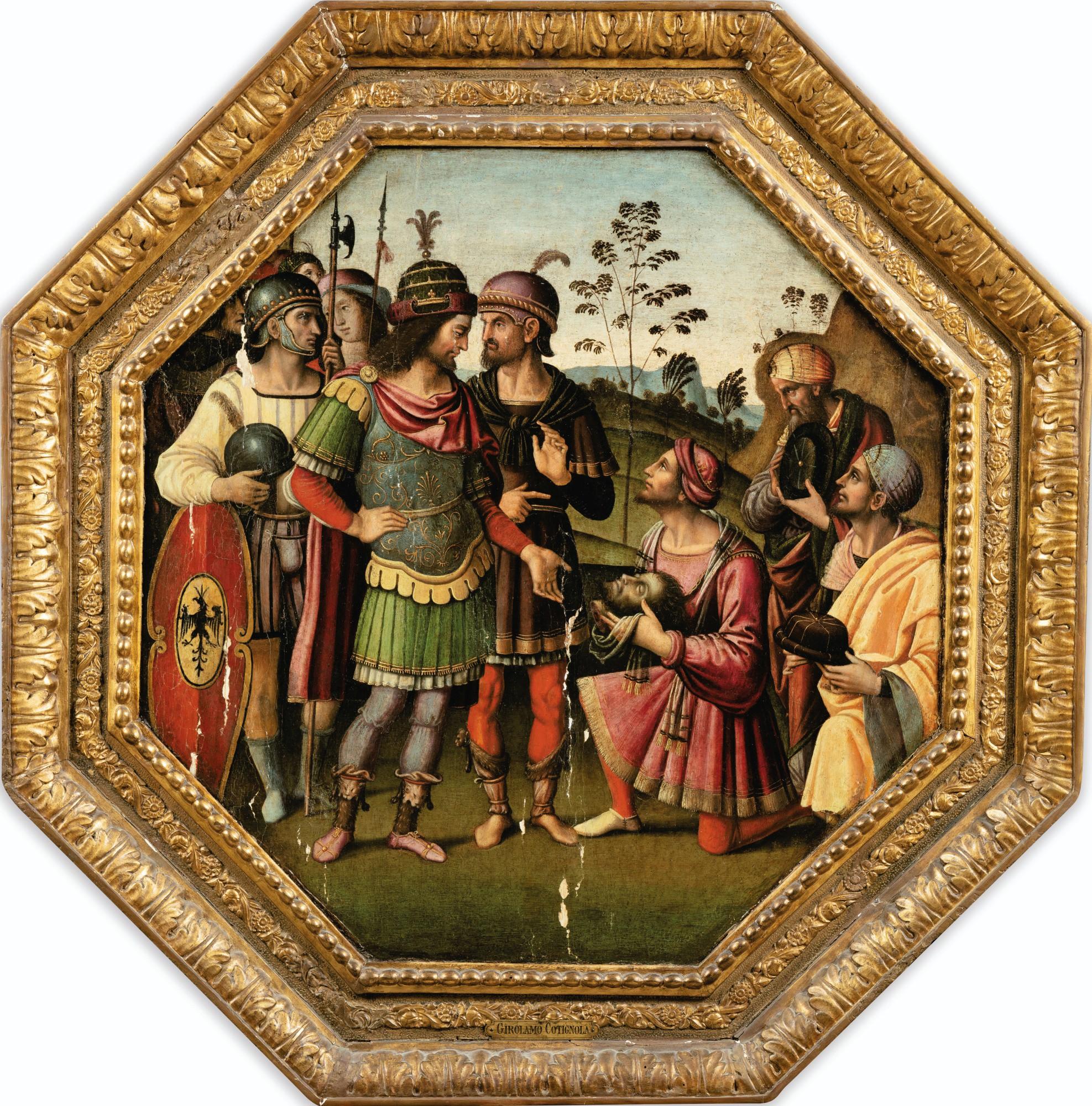 JULIUS CAESAR RECEIVING THE HEAD OF POMPEY Art.Salon