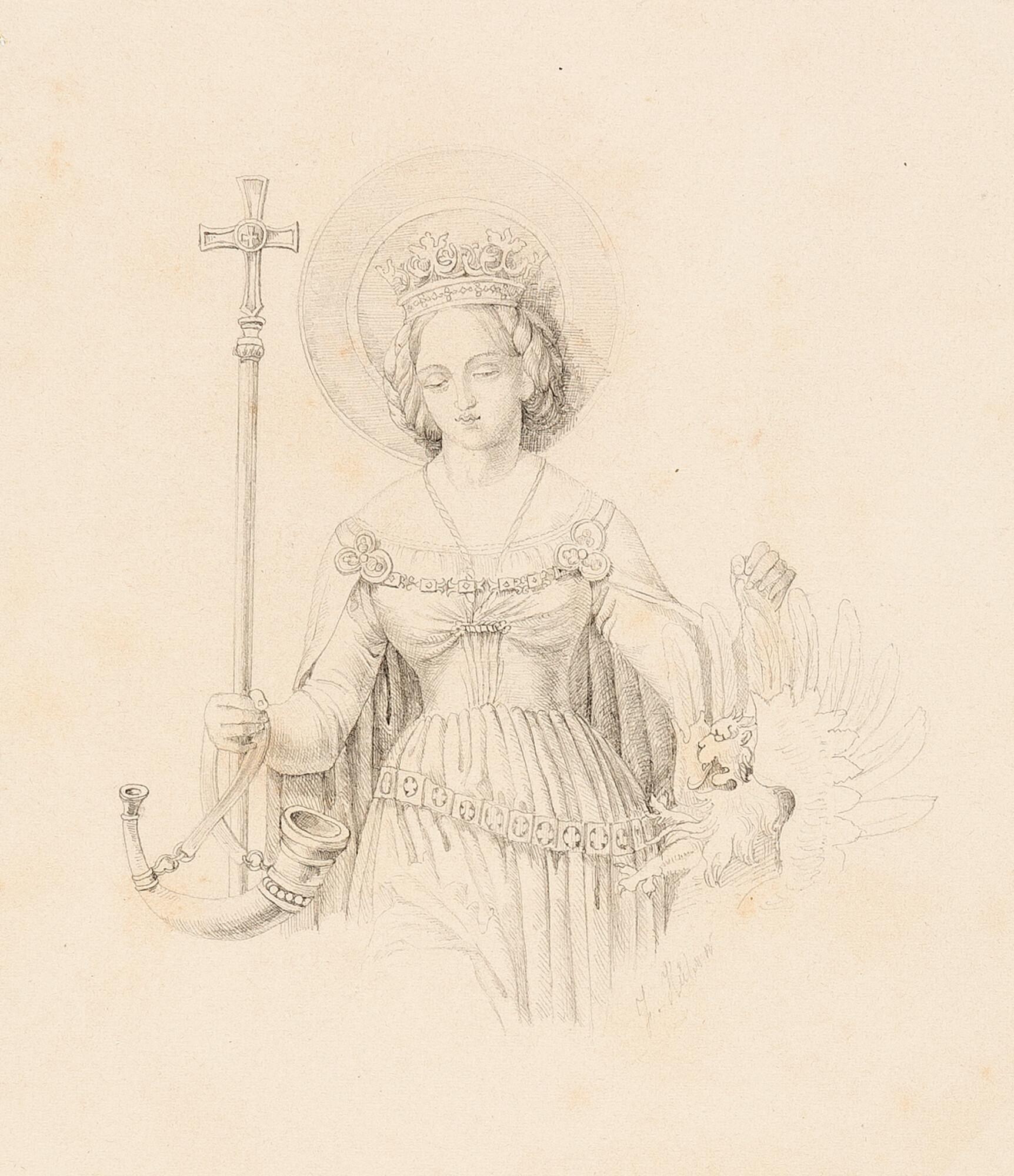 Julius Hübner - Bildnis einer Heiligen.