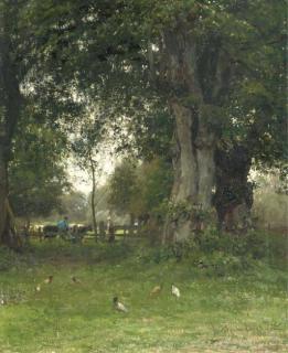 Julius Jacobus Van De Sande Bakhuyzen - De Melkbocht: milking time