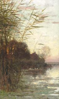 Julius Jacobus Van De Sande Bakhuyzen - Les Roseaux au bord de la Mère