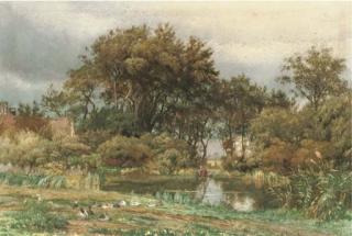 Julius Jacobus van de Sande Bakhuyzen - The pond in autumn