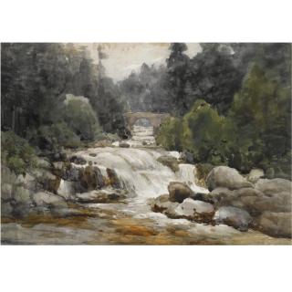 Julius Jacobus van de Sande Bakhuyzen - Waterfall