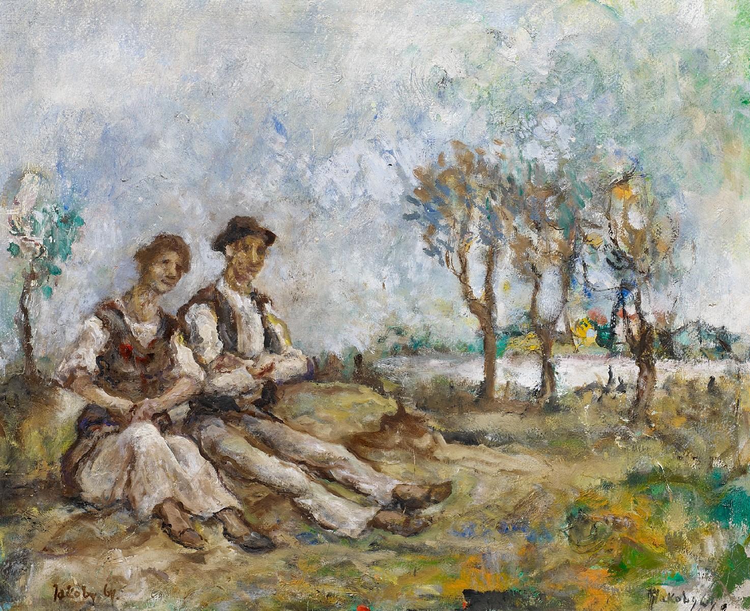 Július Jakoby - Paar am Fluss