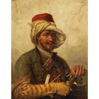 Julius-Josephus-Gaspard Starck - Portrait D\'Hommejulius-Josephus-Gaspard Starck ; Portrait Of A Man ; Signed Lower Right ; Oil On Canvas