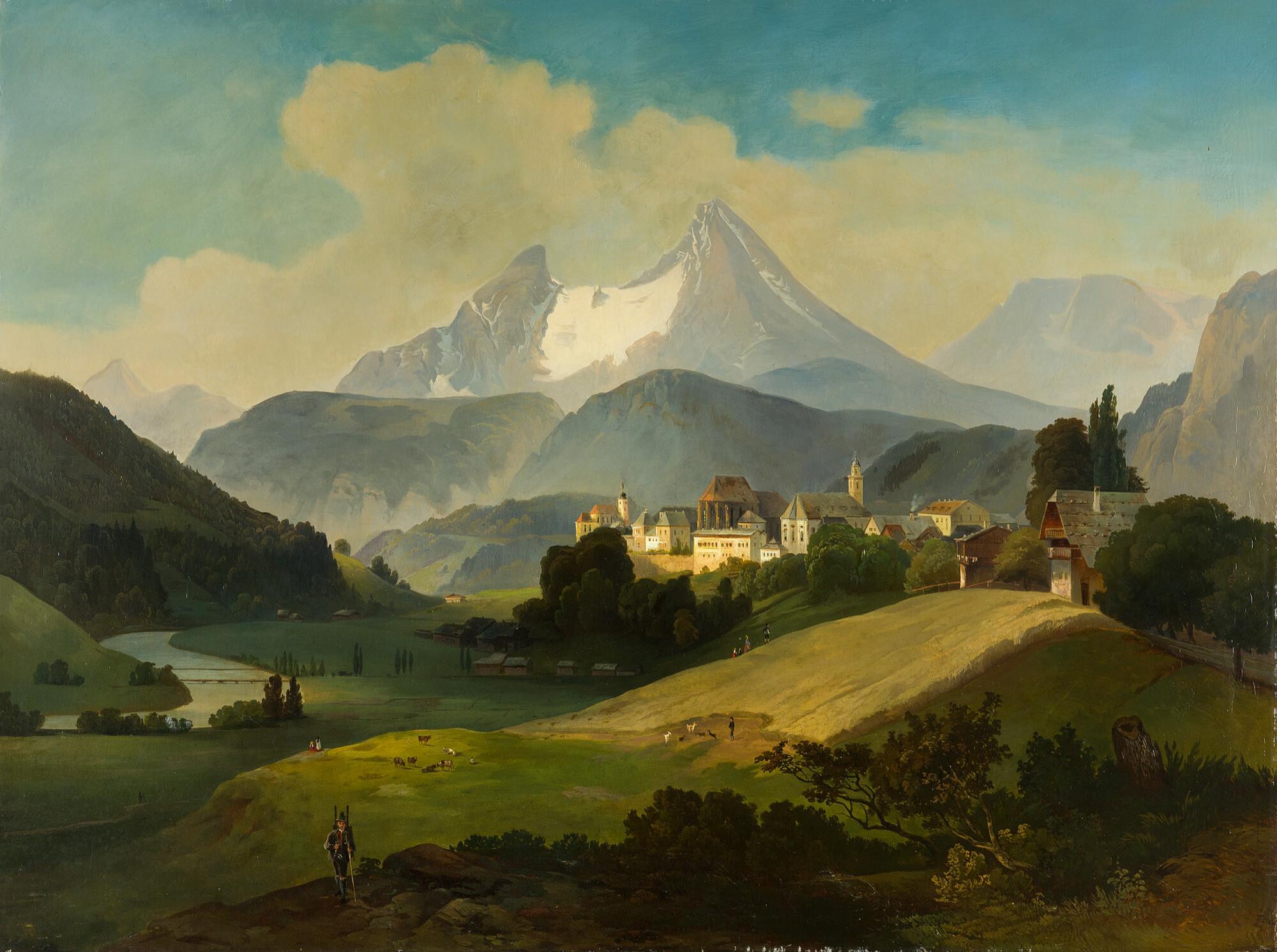 Julius Lange - Berchtesgaden mit dem Watzmann.