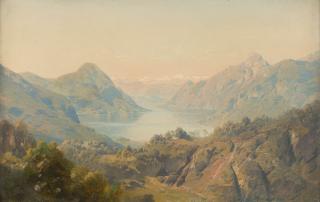 Julius Lange - Der Lago d’Iseo bei Brescia.