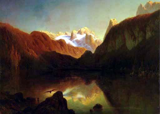Julius Lange - View of A Lake In An Alpine Landscape