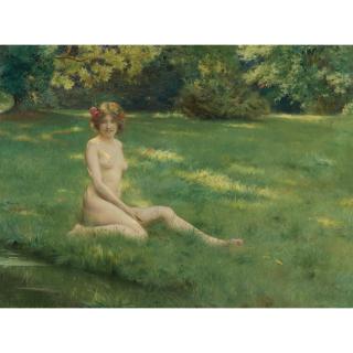 Julius Leblanc Stewart - American un Nu Sur La Pelouse