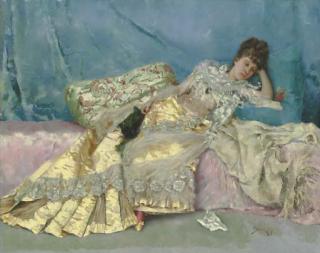 Julius Leblanc Stewart - Lady On A Pink Divan