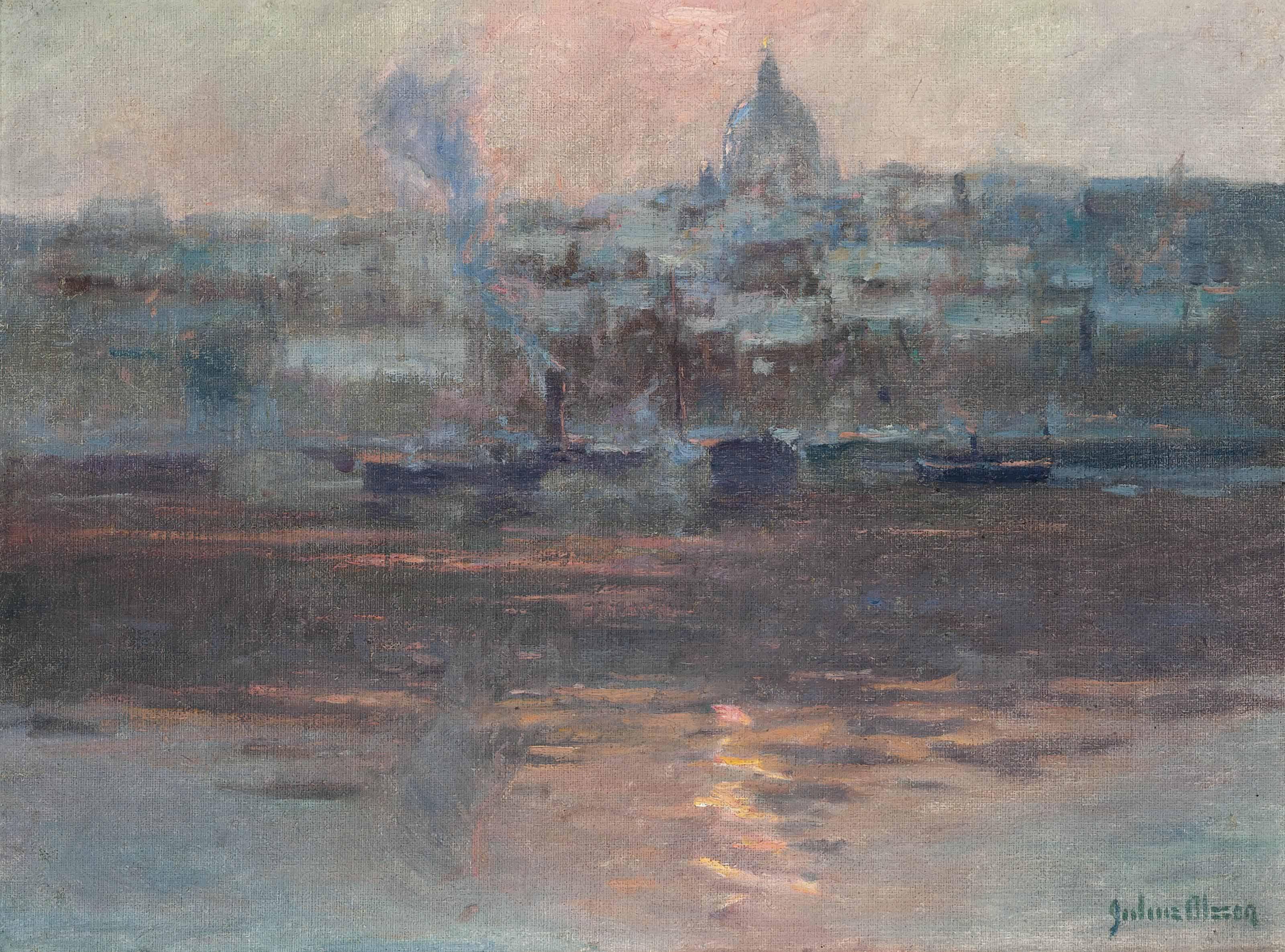 Julius Olsson, R.A., P.R.O.I., R.B.A. - Stockholm Harbour