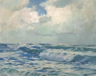 Julius Olsson, R.A., R.B.A., P.R.O.I., R.W.A., N.E.A.C. - Atlantic Rollers