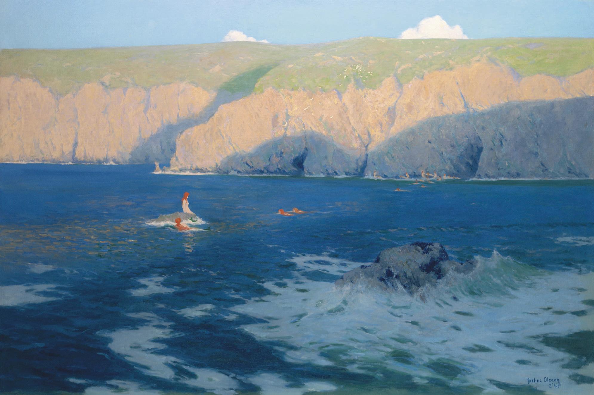 Julius Olsson R.A., R.B.A., P.R.O.I., R.W.A., N.E. - The Golden Shore