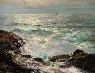 Julius Olsson, R.B.A. - The tranquil sea
