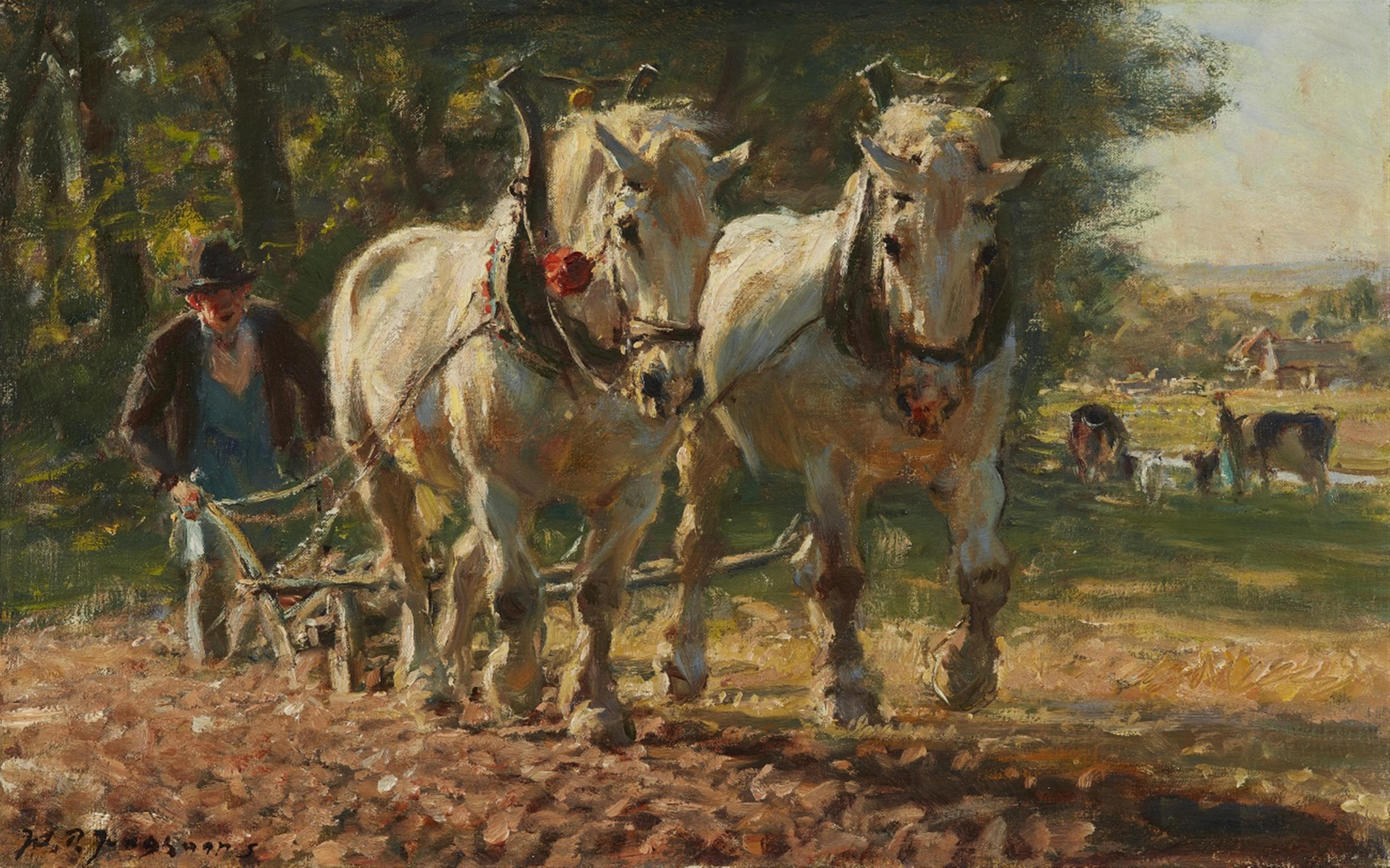 Julius Paul Junghanns - Bauer mit Pflug