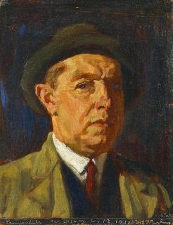 Julius Paul Junghanns - Selbstporträt bei Lampenlicht