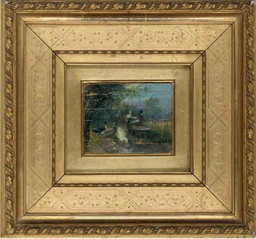 Julius Scheuerer - Cock of the roost; and Ducks by the pond