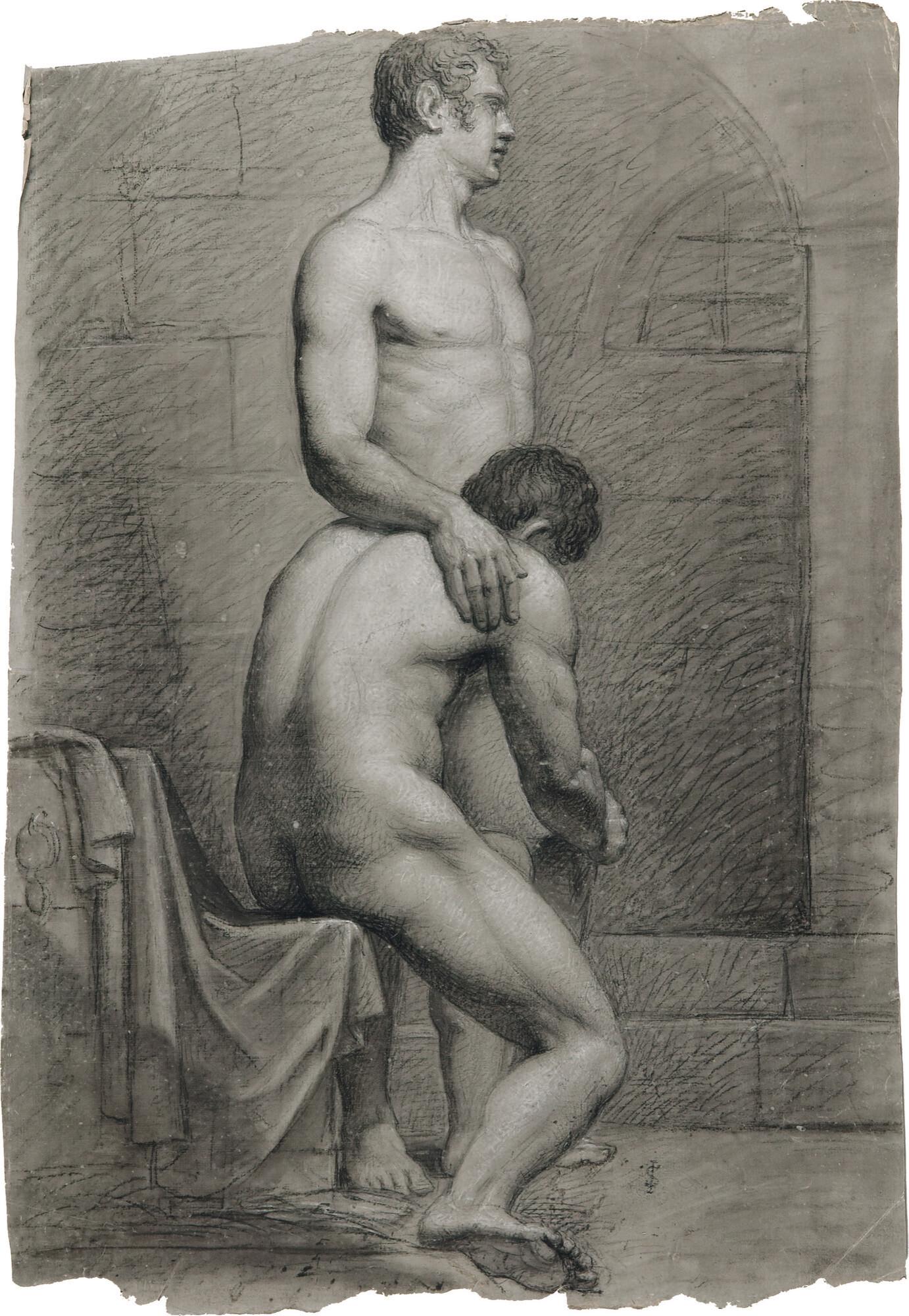 Julius Schnorr von Carolsfeld - Ein stehender und ein sitzender männlicher Akt.