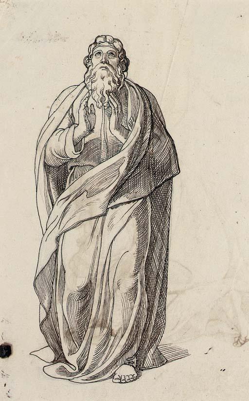 Julius Schnorr von Carolsfeld - Noah; and A study of Mary gesturing to the right