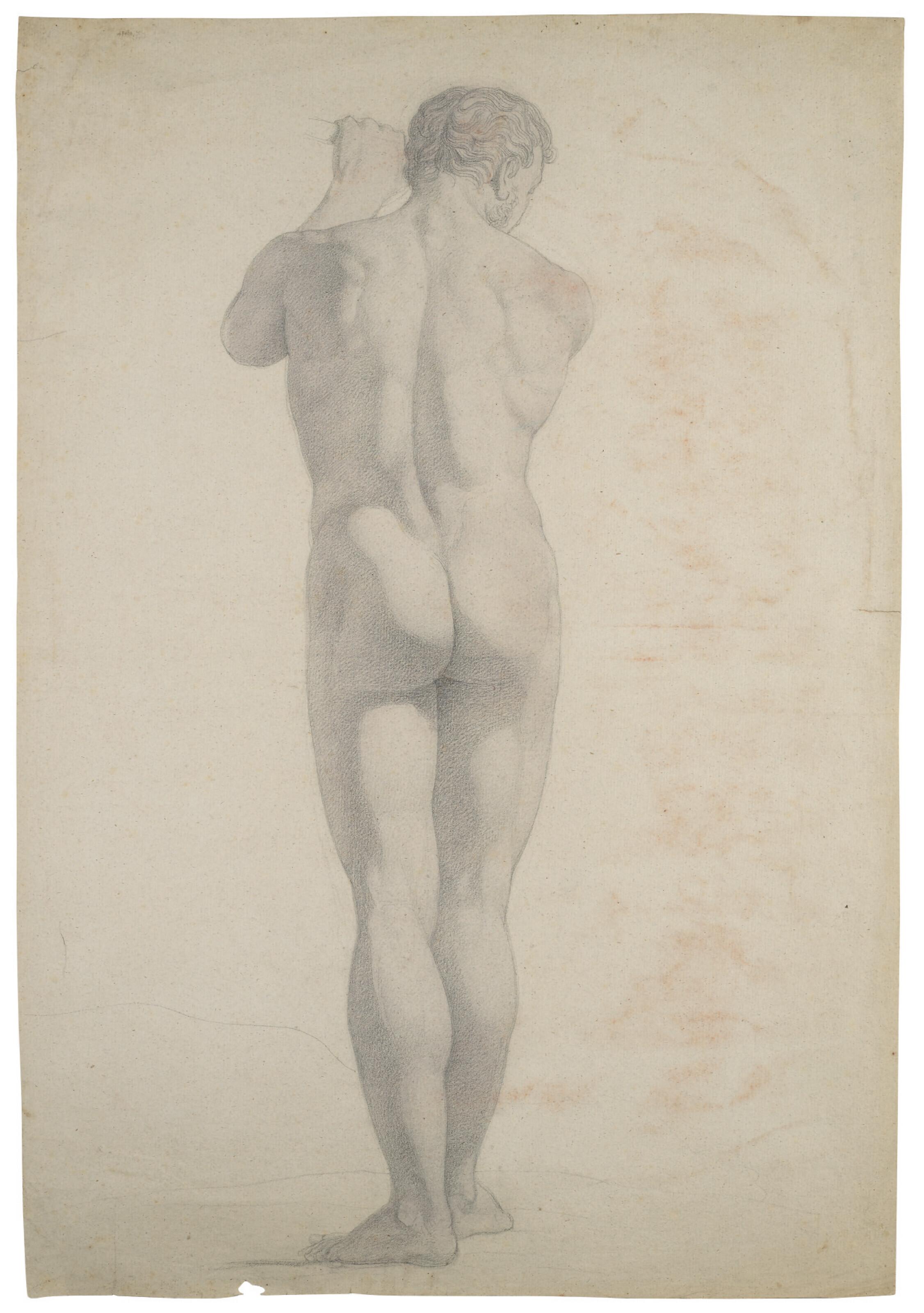 Julius Schnorr Von Carolsfeld - Nude man, seen from behind